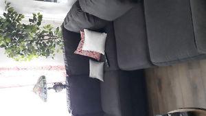 Large dark grey sectional couch!