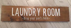 Laundry room wood sign