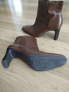 Leather,Ankle High Heel Booties size 6.5
