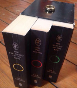 Lord of the rings trilogy with ring replica