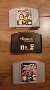 N64 wrestling video games 10 dollars each