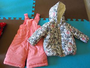 NEW 3 to 6 months babygirl winter jacket + ski pants