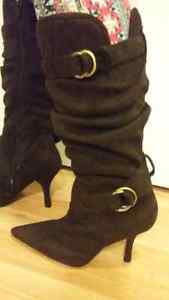 Never worn size 7 brown suede look boot
