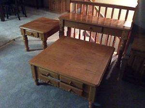Oak wood table set -$375