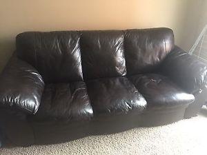 Pleather Couch and Chair