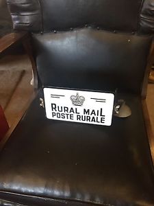 Porcelain Rural Mail Sign and Bracket
