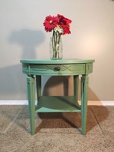 Refinished side table with drawer