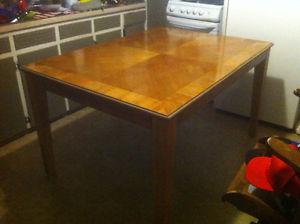 Restored Large Hardwood Table & Chairs