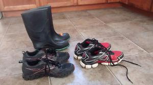 Selling boys sneakers and rubber boots
