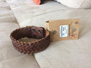 Selling brown leather bracelet for a guys with big hands