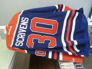 Signed Ben Scrivens Authentic Home Oilers Jersey