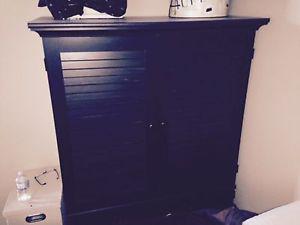 Slightly Distressed Looking (soft flat black) Armoire