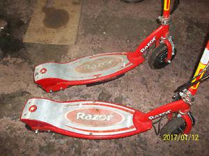 TWO RAZOR ELECTRIC SCOOTERS