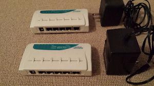 Two (2) 5-port ethernet switches (Mb)