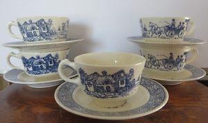 Wedgwood Avon Cottage Scenes Tea cups and Saucers
