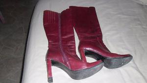 red Burgandy Boots