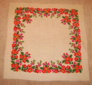 small floral print linen tablecloth