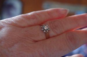 14K Diamond Cluster Engagement Ring