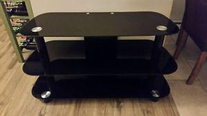 3 Tier Black Tinted TV stand. Perfect condition