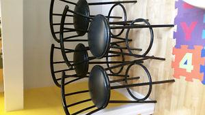 4 black bar stools