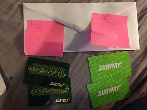 $50 worth of Subway gift cards