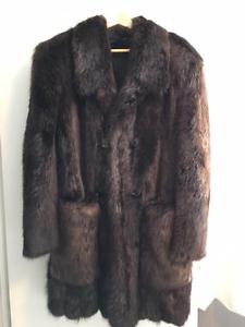 Authentic Beaver Fur Coat and Hat