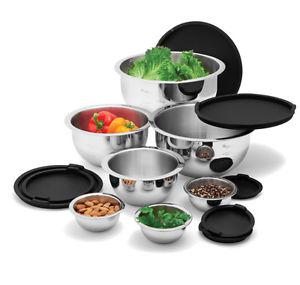 BRAND NEW - WOLFGANG PUCK 14PC STAINLESS MIXING / STORAGE