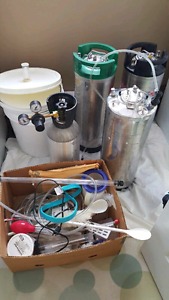 Beer keg and supplies
