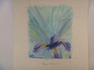 Blue Flag Iris - 4" x 5" ORIGINAL ART