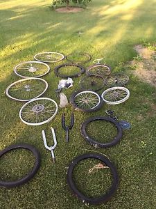 Bmx bike parts for sale and some mountain bike rims