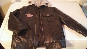 Boys London Fog leather like spring jacket Size 6