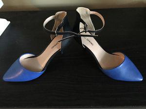 Brand New Black and Blue Ankel strap small heels
