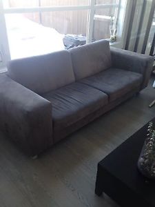 Brown microfibre couch