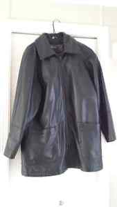 Danier Black Leather Coat $