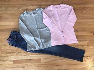 GIRLS GAP skinny jeans and shirts size 8