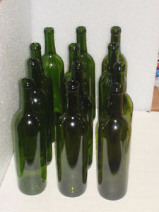 Green 750 Wine Bottles Clean No Labels $9.00 A Dozen