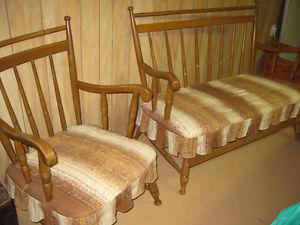 Maple bench and chair set