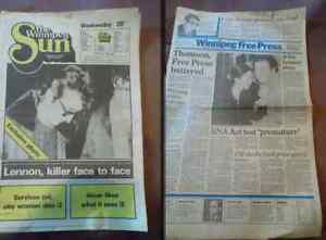  Newspaper - Death of John Lennon