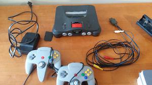 Nintendo 64 with Memory Expansion Pack, Cords and 2