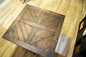 Solid Wood Geometric Dining Table