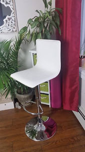 White Adjustable bar stool