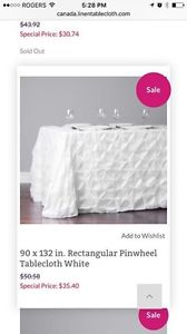 White Pinwheel Tablecloths