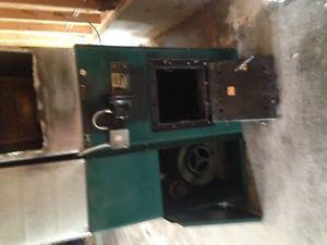 wood and oil hot air furnace