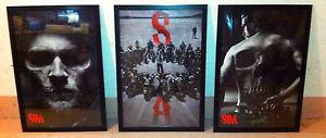3 x (Laminated & Framed) Sons Of Anarchy Prints!