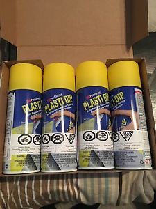 4 yellow Plasti-dip spray cans