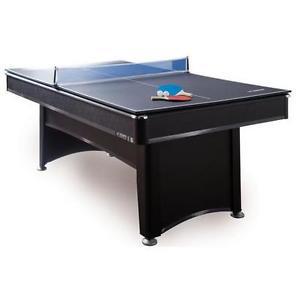 7' pool table with table tennis top