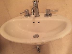 Bathroom Sink c/w Faucet & Drain
