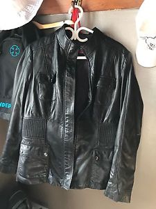 Black Leather Jacket size large ladies Danier