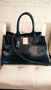 Black leather tote for sale!