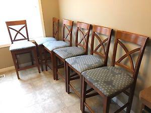 Chairs bar height 6pcs slightly used